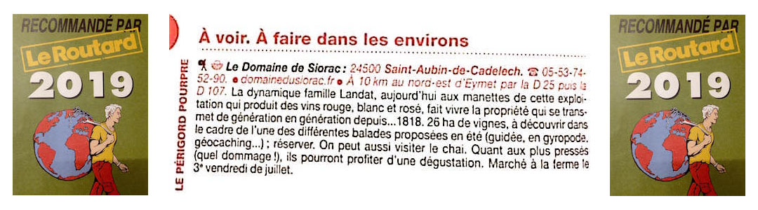 Vignoble dans le guide du routard Périgord Dordogne