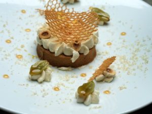 Dessert au Verjus du Siorac par le chef du Restaurant étoilé "Les Fresques"